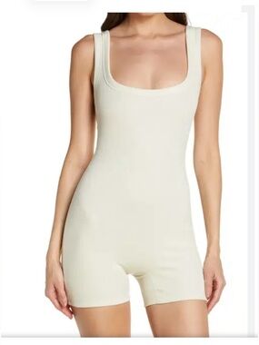 SKIMS Bone Cream color Stretch Cotton Rib Romper Onesie 3X